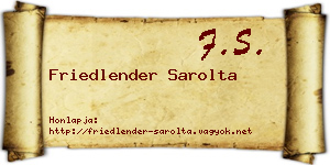 Friedlender Sarolta névjegykártya