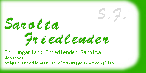 sarolta friedlender business card